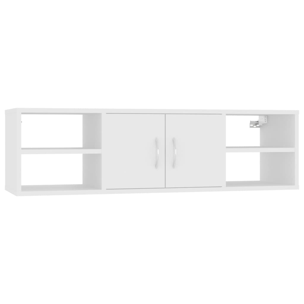 Etagère murale blanche 102x30x29 cm en bois