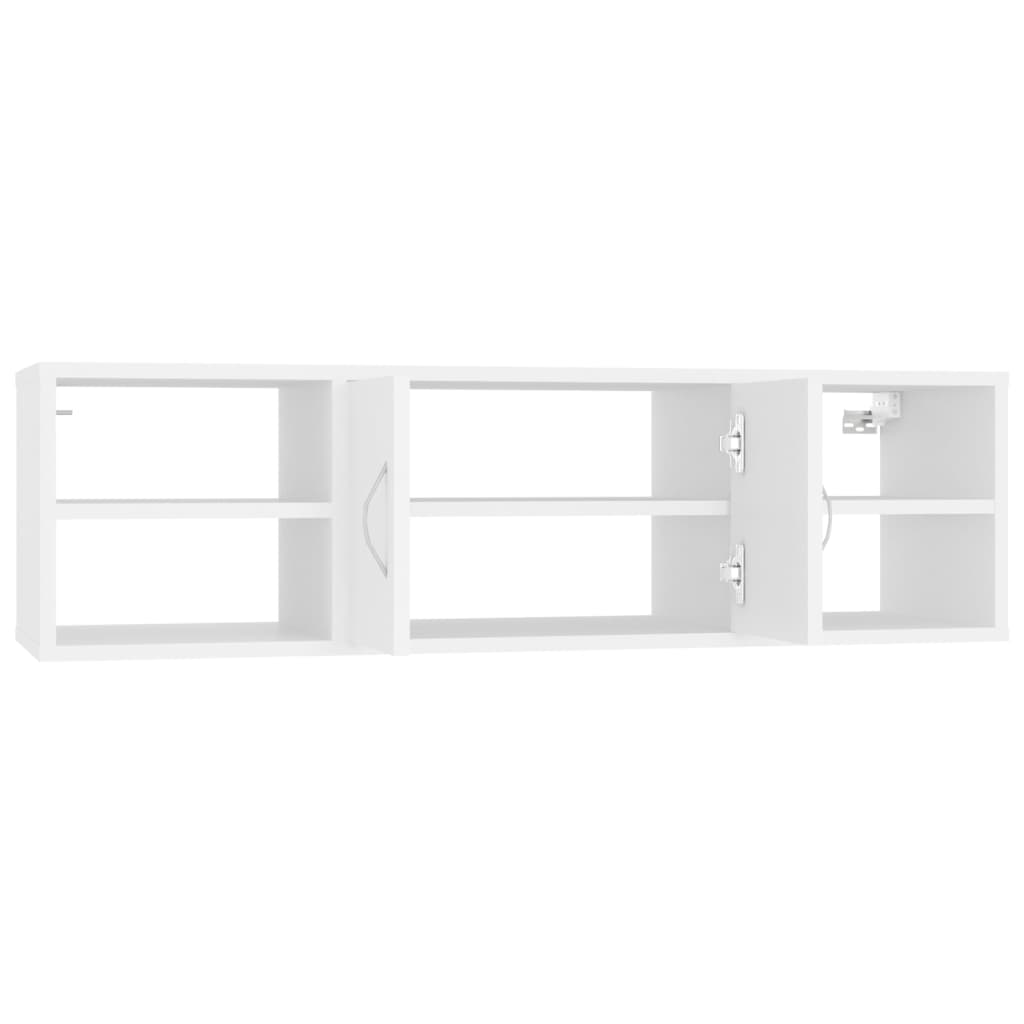 Etagère murale blanche 102x30x29 cm en bois
