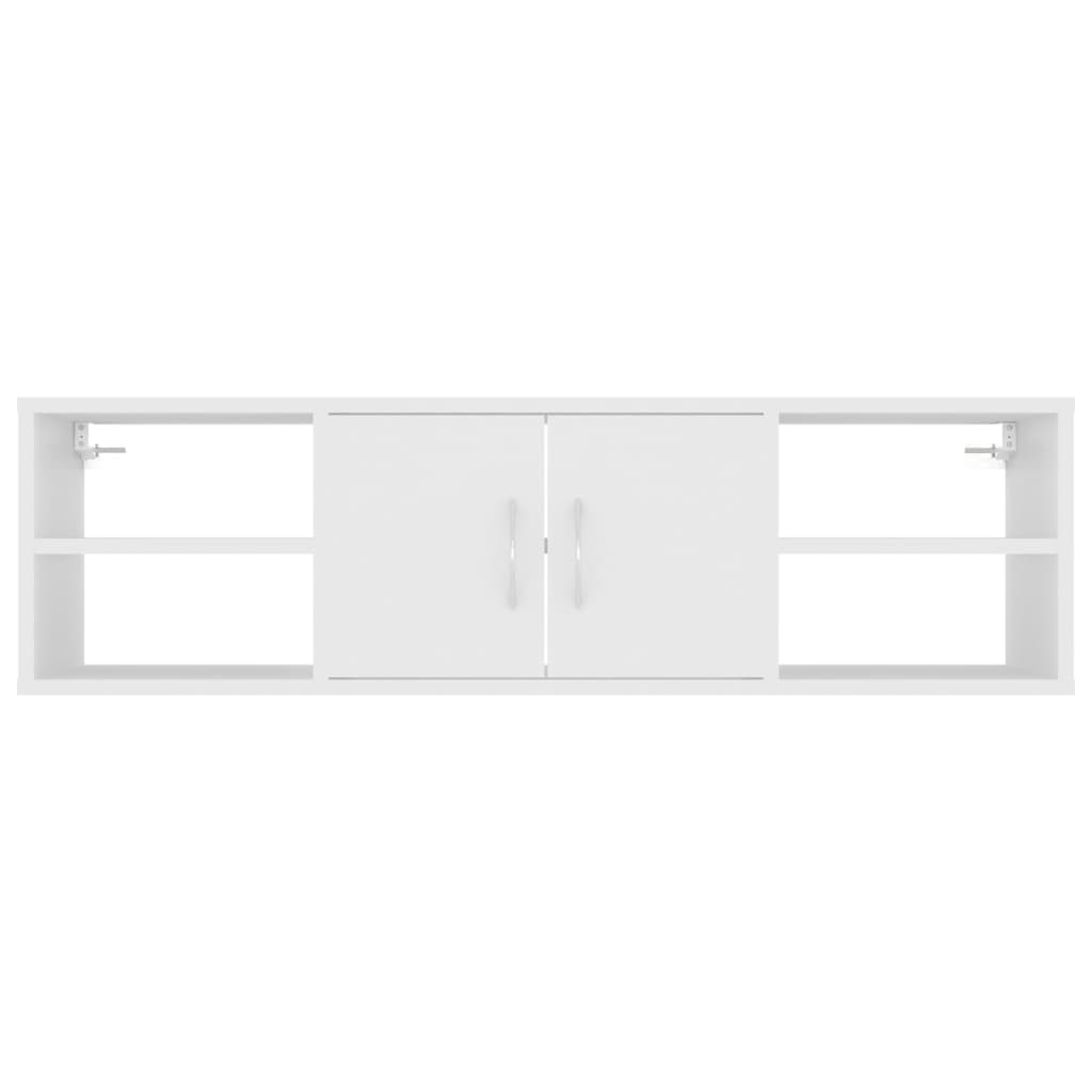 Etagère murale blanche 102x30x29 cm en bois