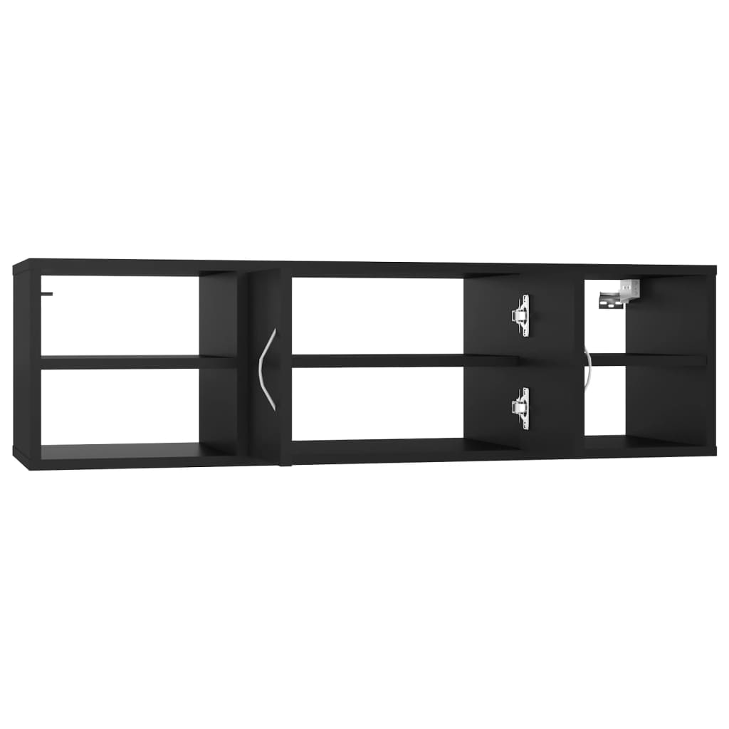 Etagère murale noire 102x30x29 cm en bois