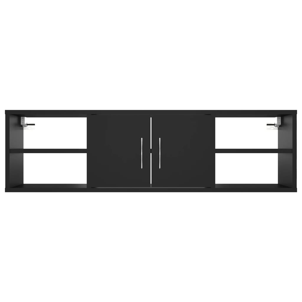 Etagère murale noire 102x30x29 cm en bois