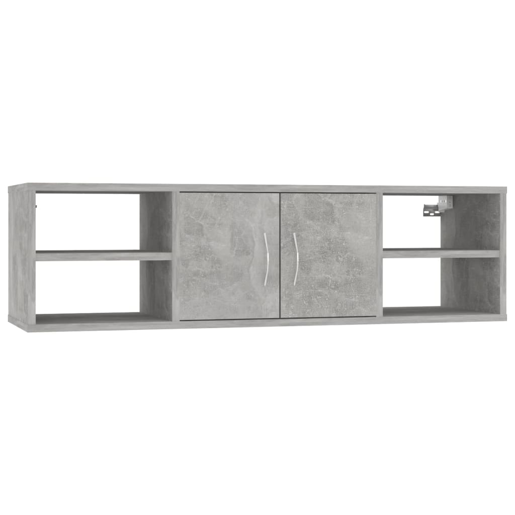 Etagère murale gris béton 102x30x29 cm en bois