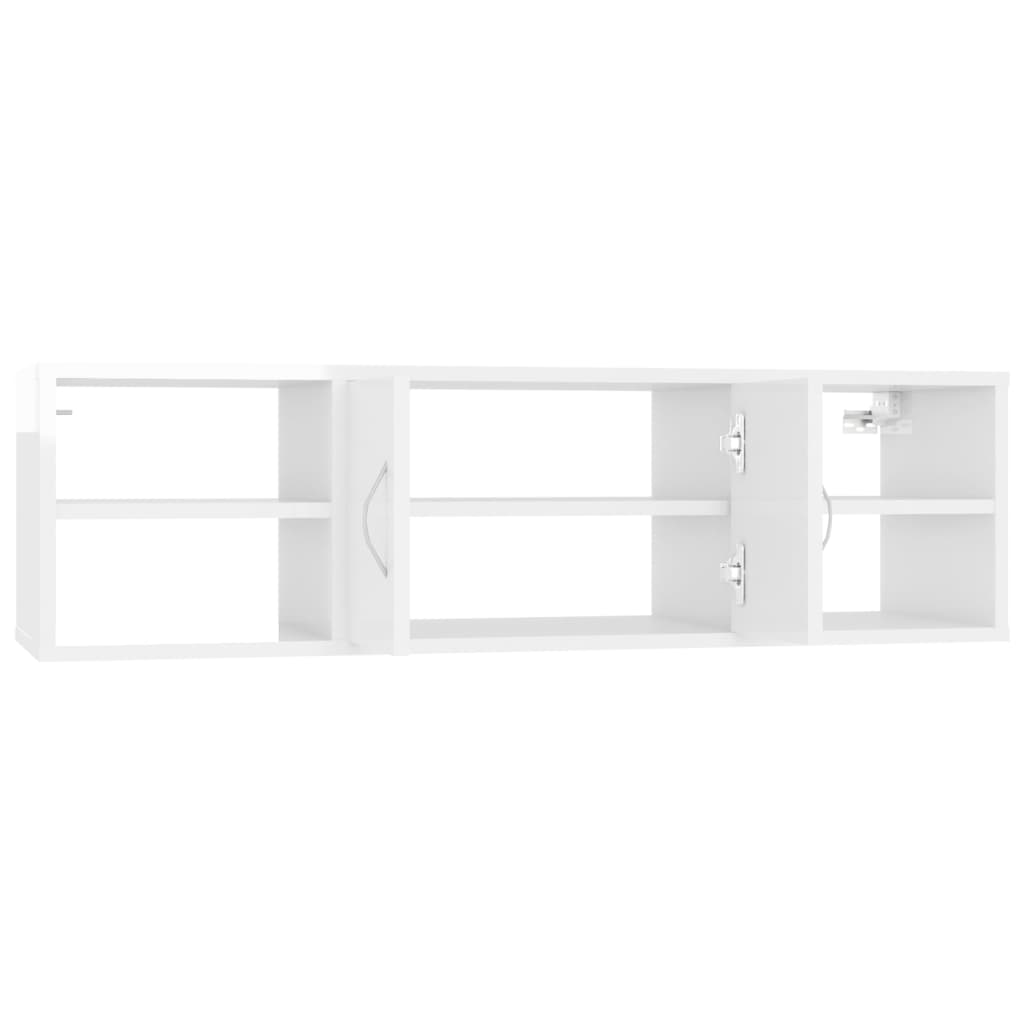 Étagère murale blanc brillant 102x30x29 cm en bois
