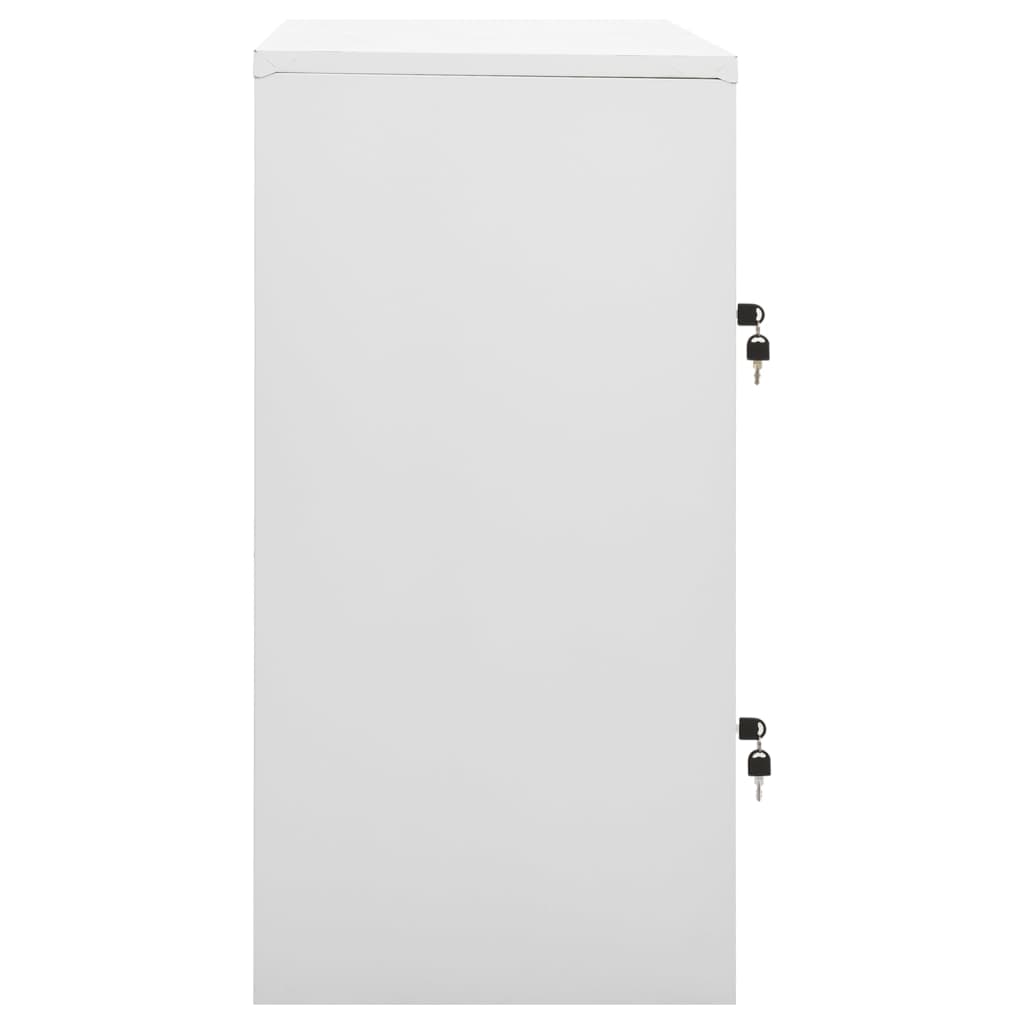 Locker cabinet light gray and red 90x45x92.5 cm steel