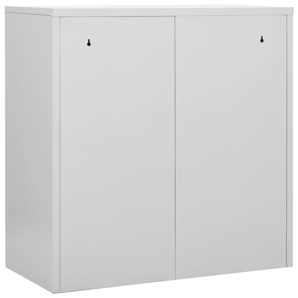 Locker cabinet light gray and red 90x45x92.5 cm steel