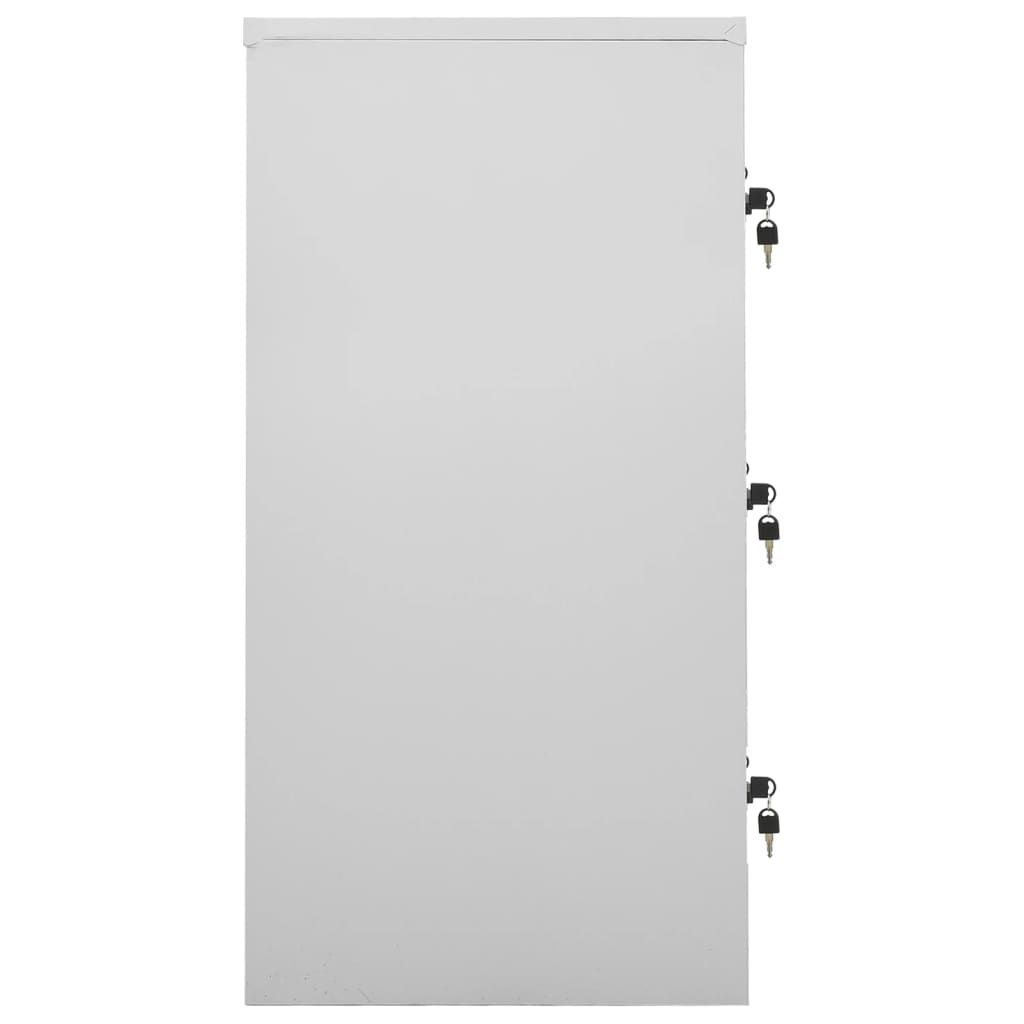 Locker cabinet light gray and red 90x45x92.5 cm steel