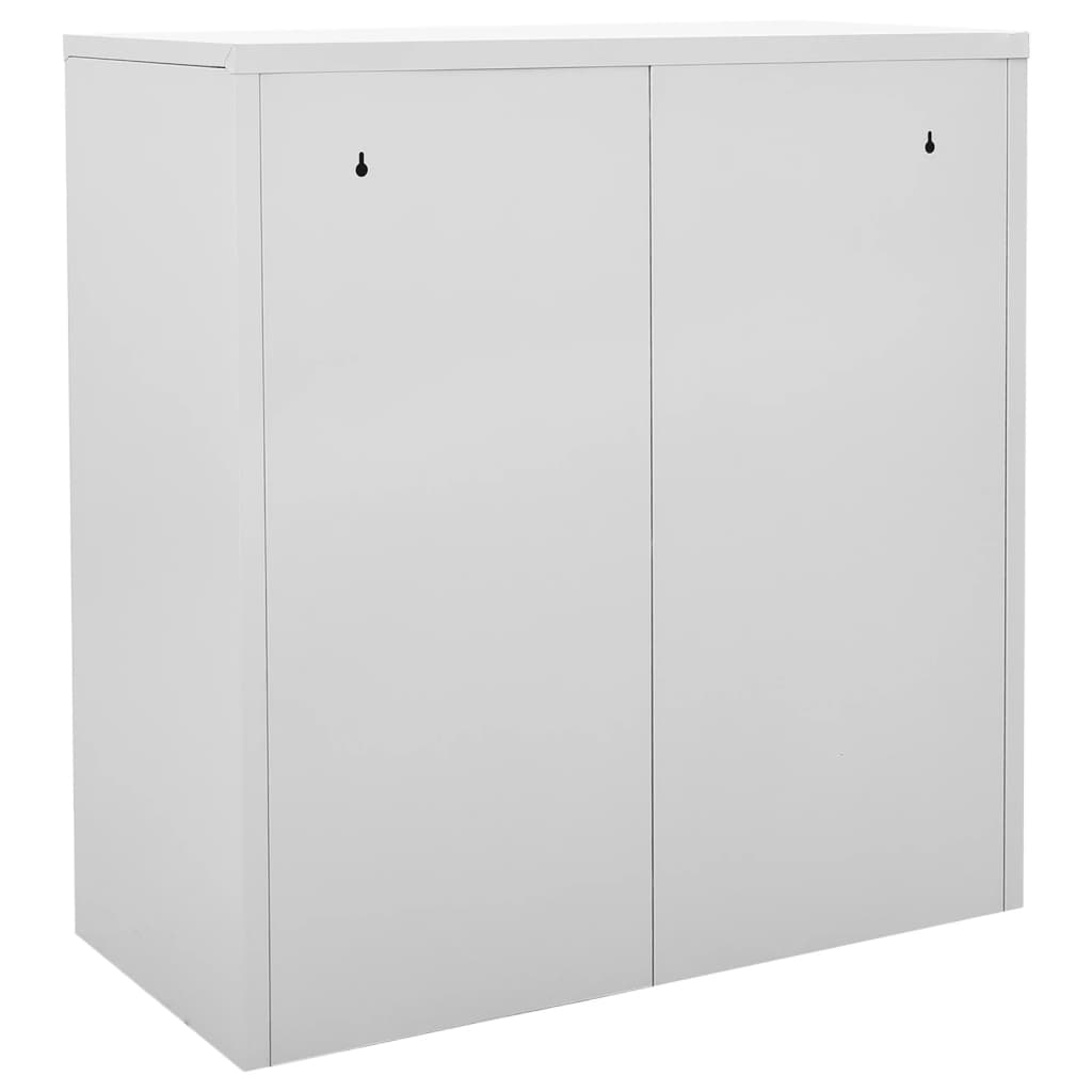 Locker cabinet light gray and red 90x45x92.5 cm steel