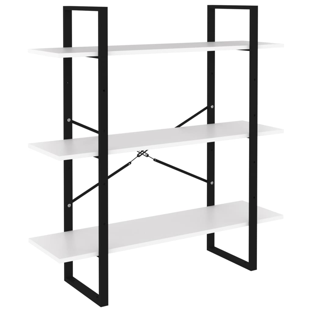 Bibliothèque blanche 100x30x105 cm matière bois