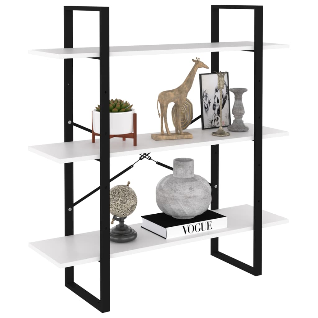 Bibliothèque blanche 100x30x105 cm matière bois