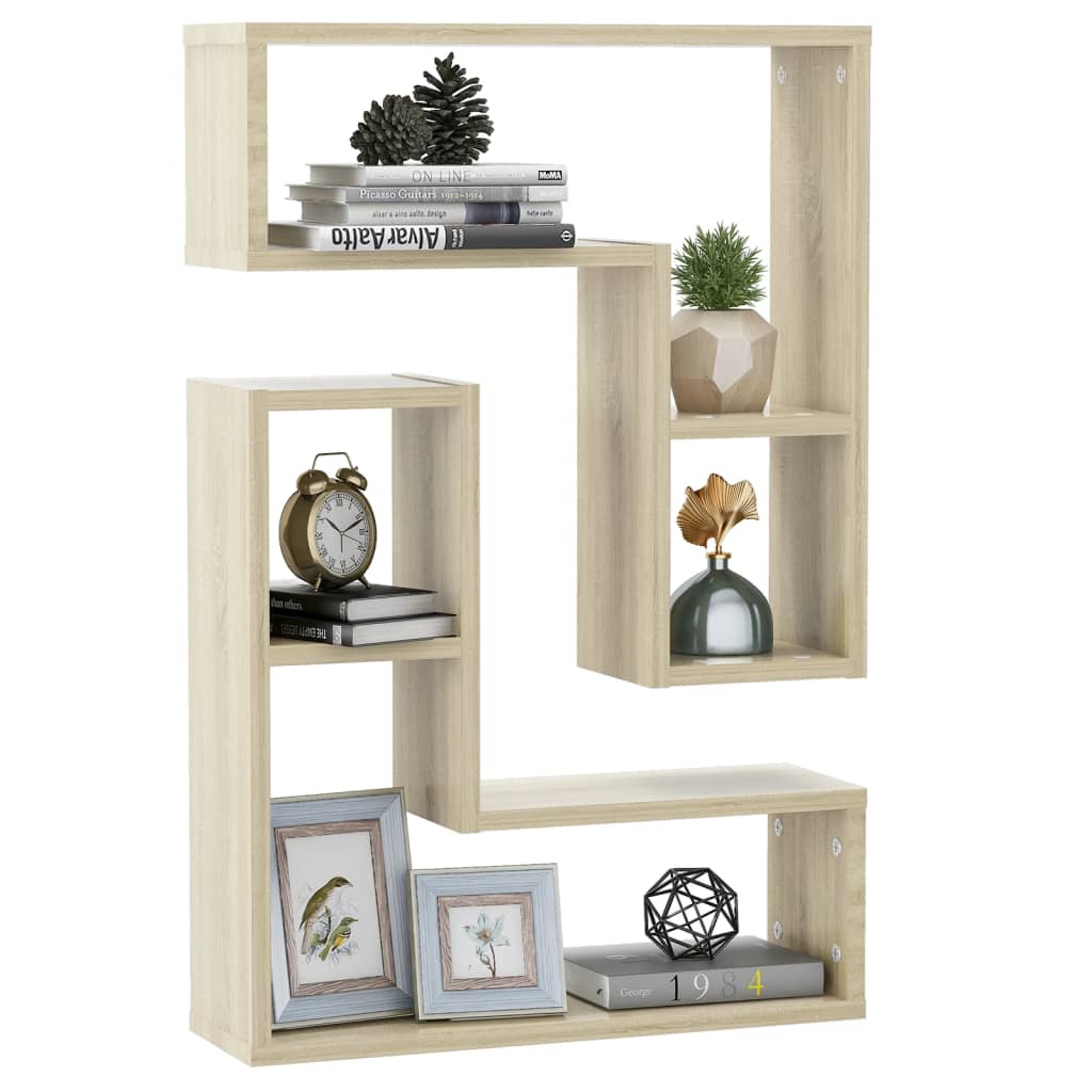 Etagères murales 2 pcs Chêne Sonoma 50x15x50 cm matériau bois