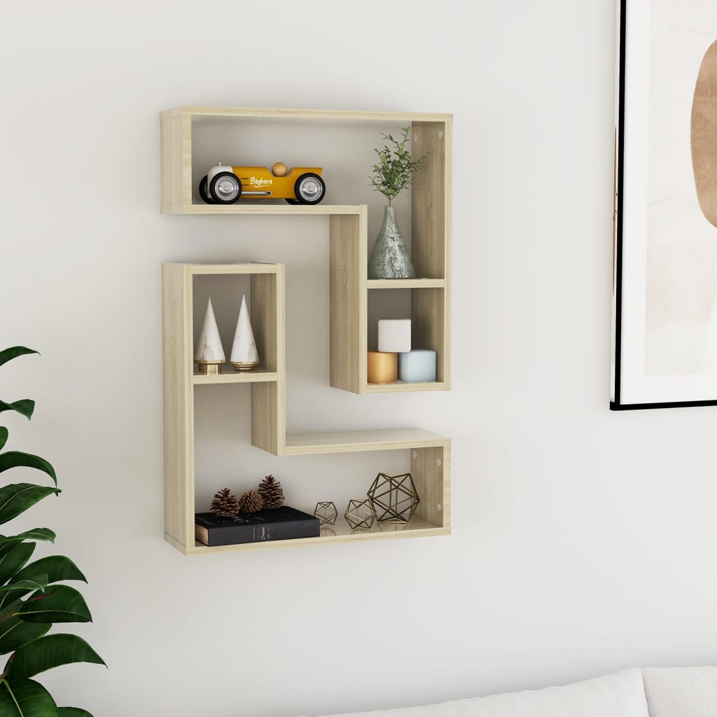 Etagères murales 2 pcs Chêne Sonoma 50x15x50 cm matériau bois