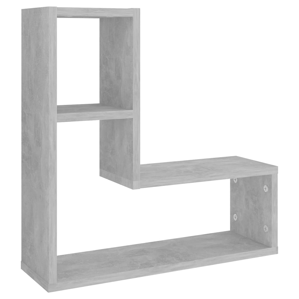 Etagères murales 2 pcs Gris béton 50x15x50 cm matériau bois