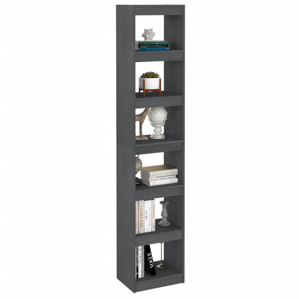 Bibliothèque/séparateur de pièce gris 40x30x199 cm bois de pin massif