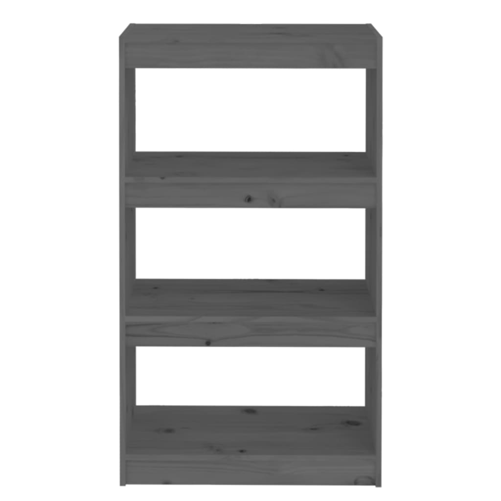 Bibliothèque/séparateur de pièce gris 60x30x103,5 cm bois de pin massif