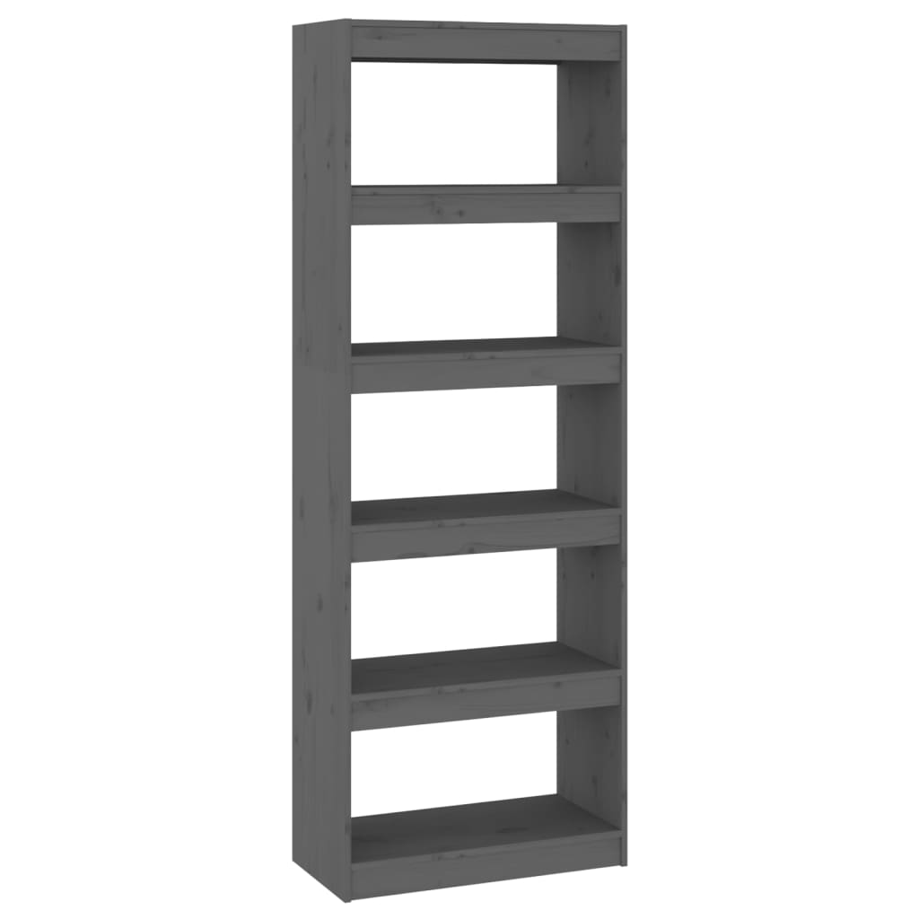 Bibliothèque/séparateur de pièce gris 60x30x167,5 cm bois de pin massif