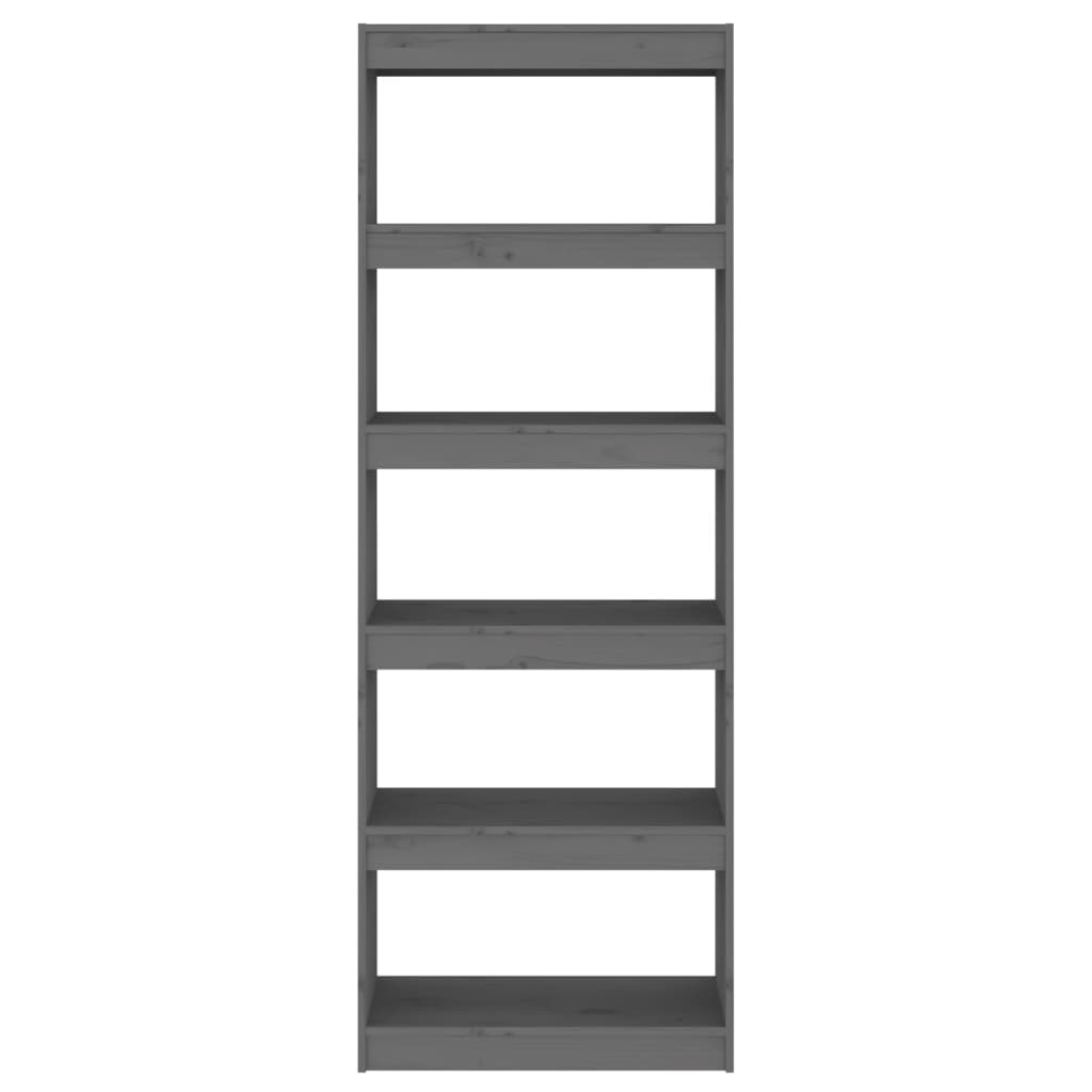 Bibliothèque/séparateur de pièce gris 60x30x167,5 cm bois de pin massif