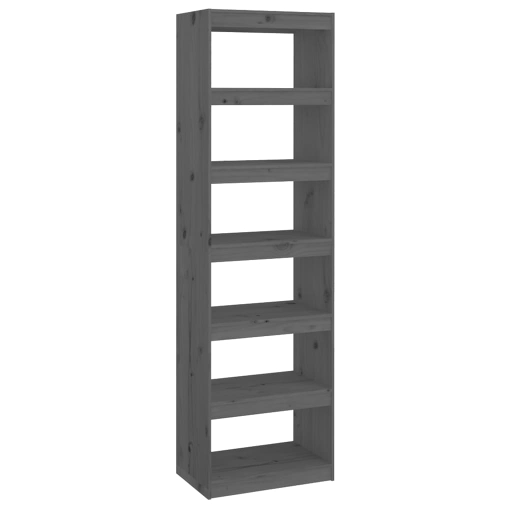 Bibliothèque/séparateur de pièce gris 60x30x199,5 cm bois de pin massif