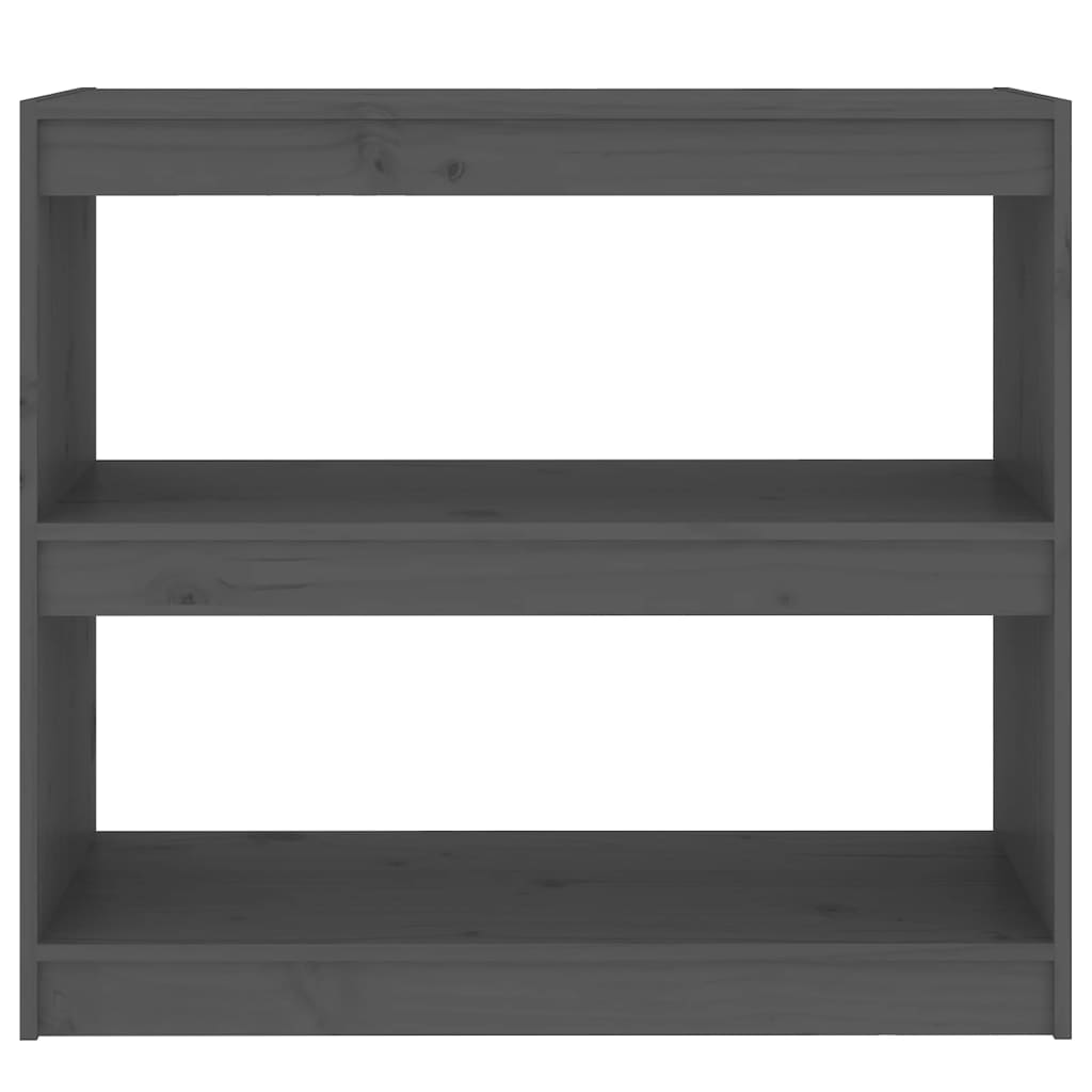 Bibliothèque séparateur de pièce gris 80x30x71,5 cm en bois de pin massif