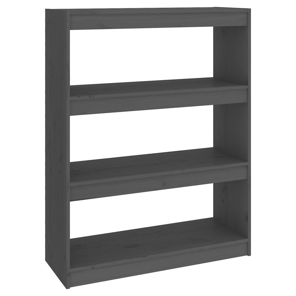 Bibliothèque séparateur de pièce gris 80x30x103,5 cm en bois de pin massif