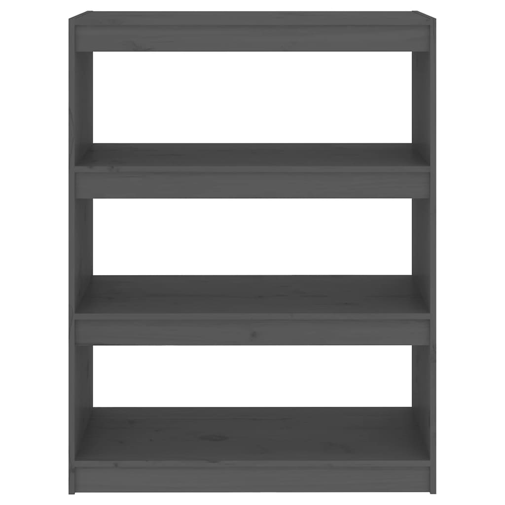 Bibliothèque séparateur de pièce gris 80x30x103,5 cm en bois de pin massif