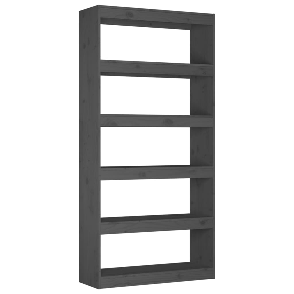 Bibliothèque/séparateur de pièce gris 80x30x167,4 cm bois de pin massif
