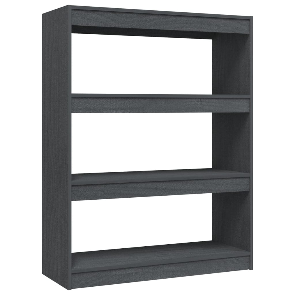 Bibliothèque/séparateur de pièce gris 100x30x103 cm bois de pin massif