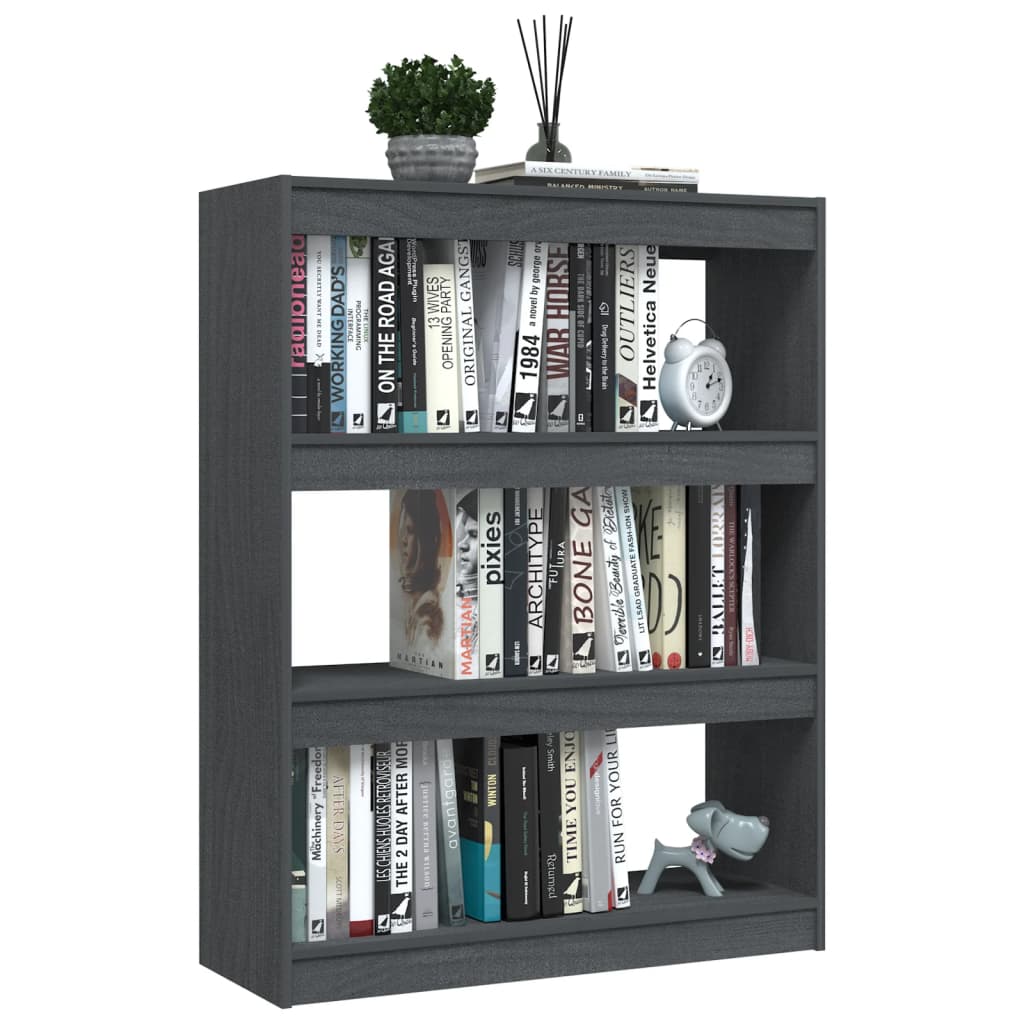Bibliothèque/séparateur de pièce gris 100x30x103 cm bois de pin massif