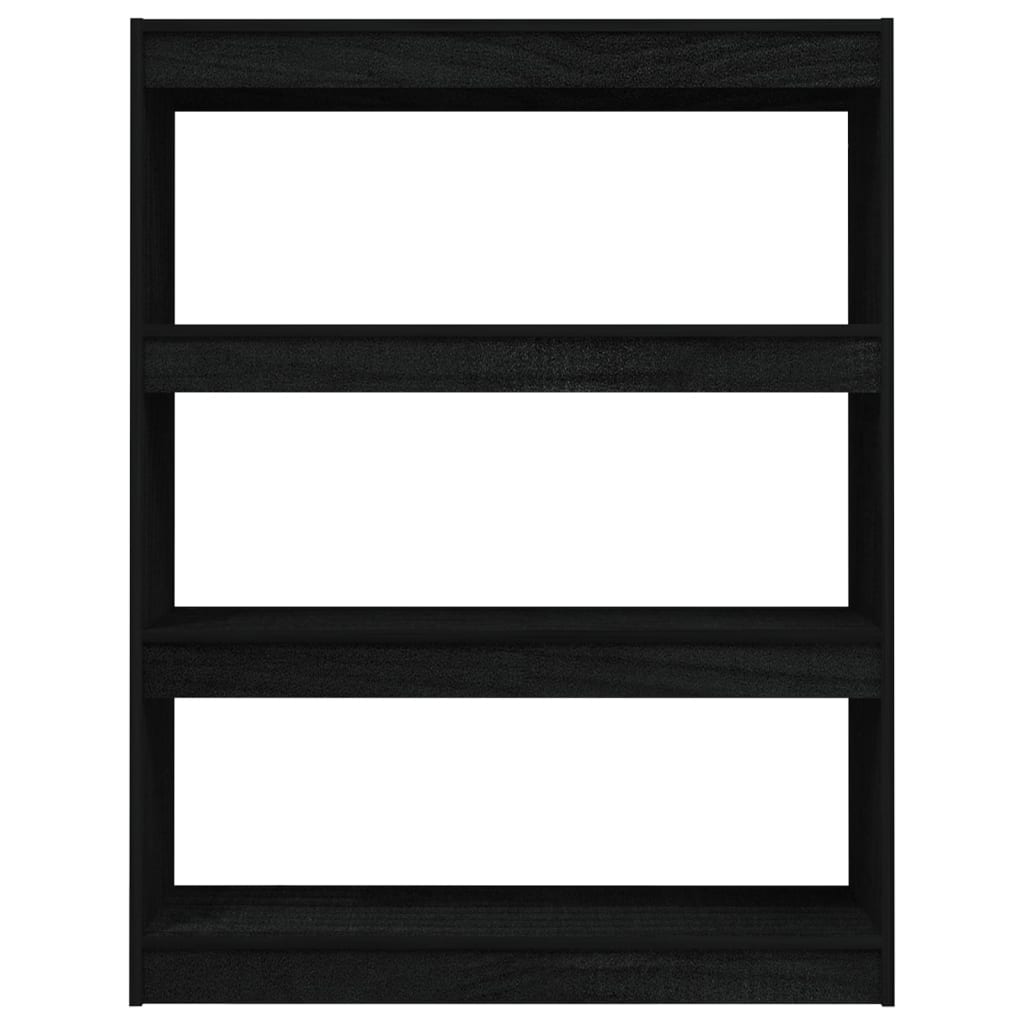 Bookcase/room divider black 100x30x103 cm solid pine wood