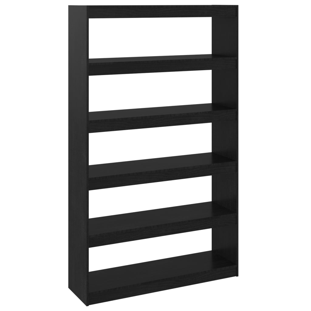 Bibliothèque/séparateur de pièce noir 100x30x167,5cm bois de pin massif