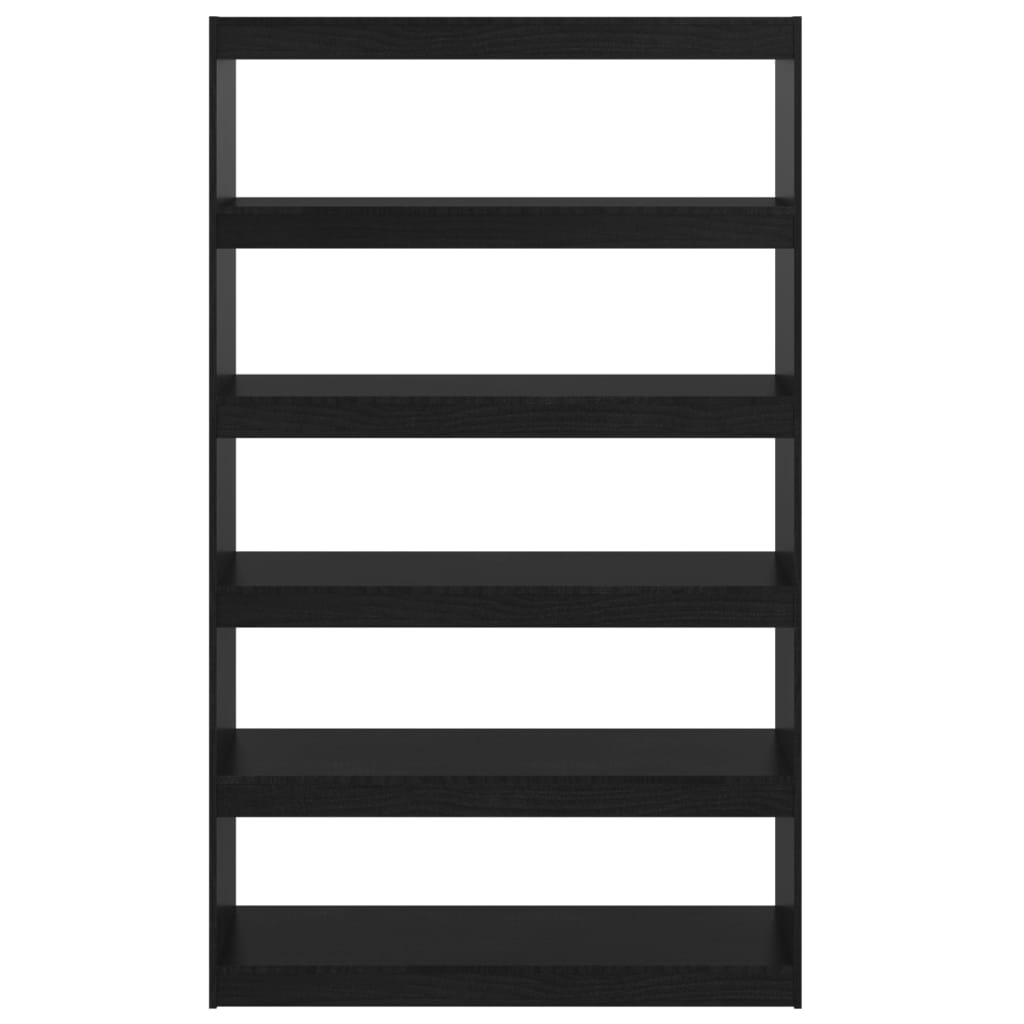 Bibliothèque/séparateur de pièce noir 100x30x167,5cm bois de pin massif