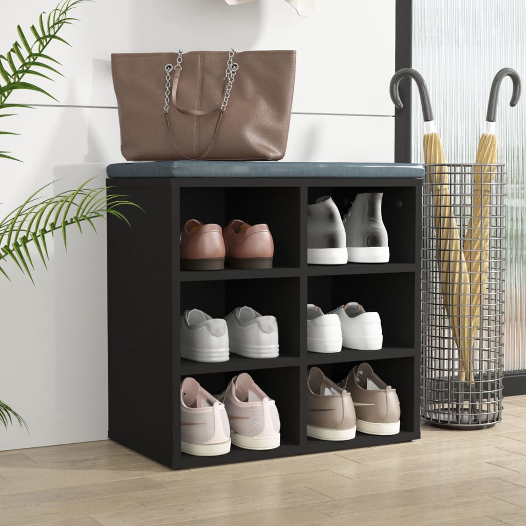 Étagère à chaussures noir 52,5x30x50 cm