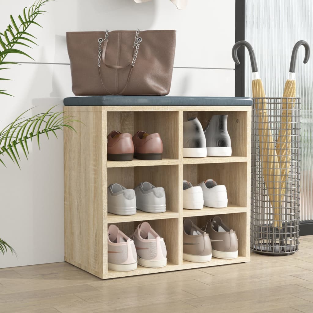 Étagère à chaussures chêne Sonoma 52,5x30x50 cm