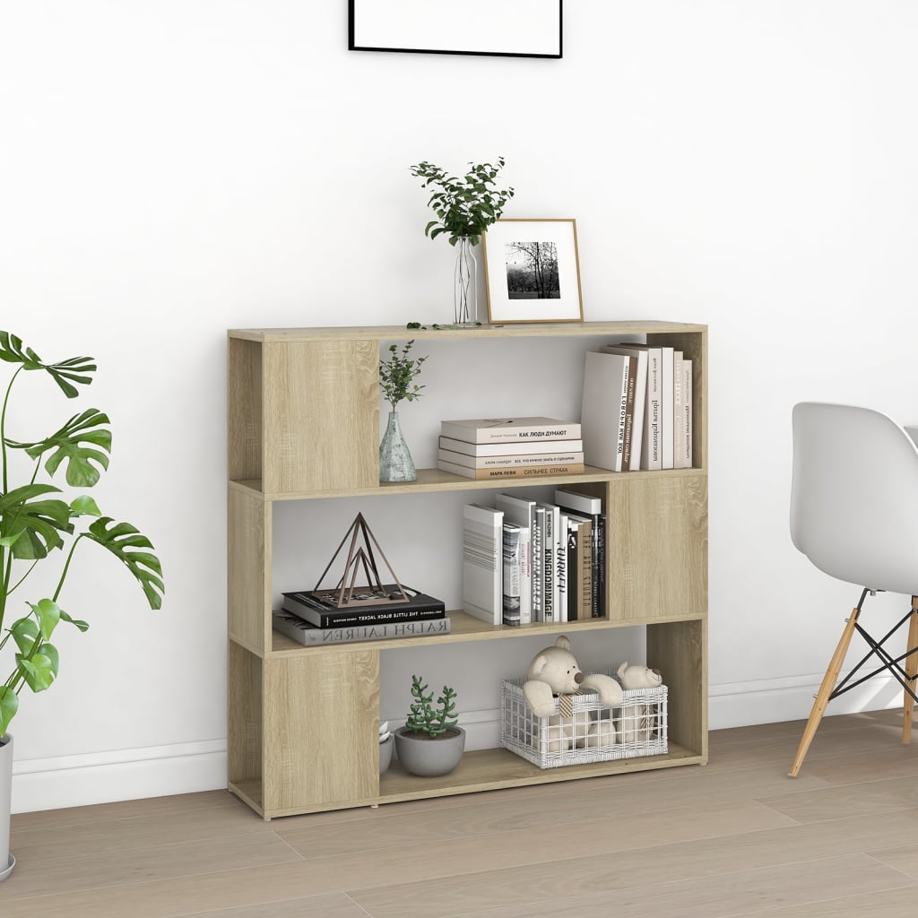 Bibliothèque séparateur de pièce chêne Sonoma 100x24x94 cm