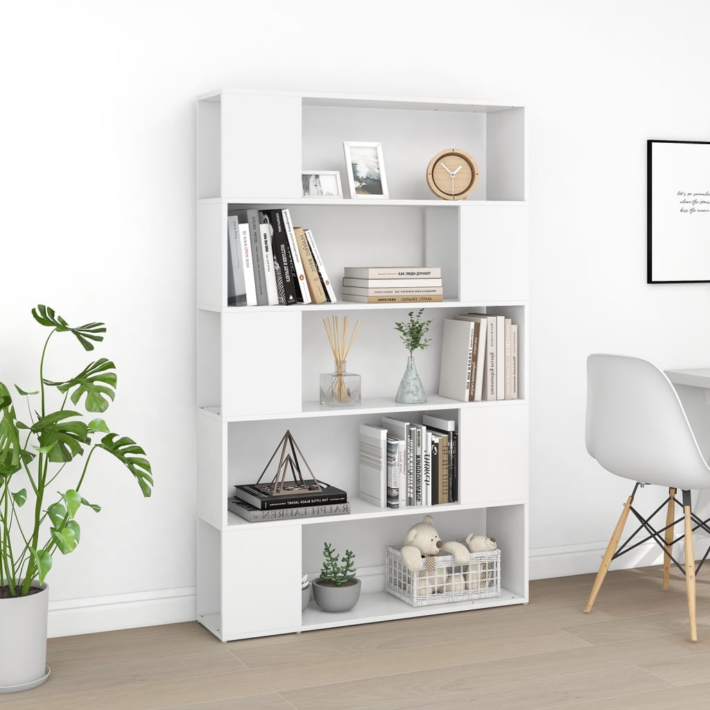 Bookcase room divider white 100x24x155 cm made of wood