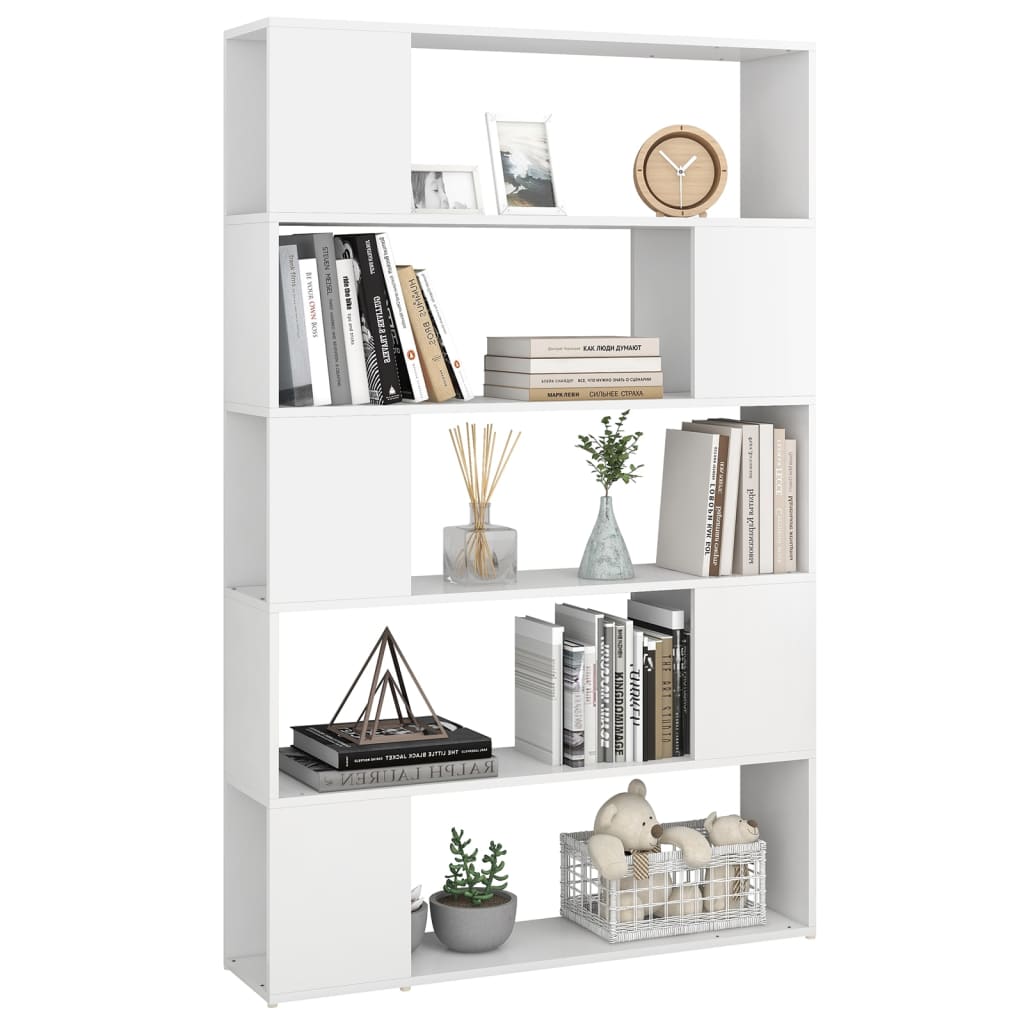 Bookcase room divider white 100x24x155 cm made of wood
