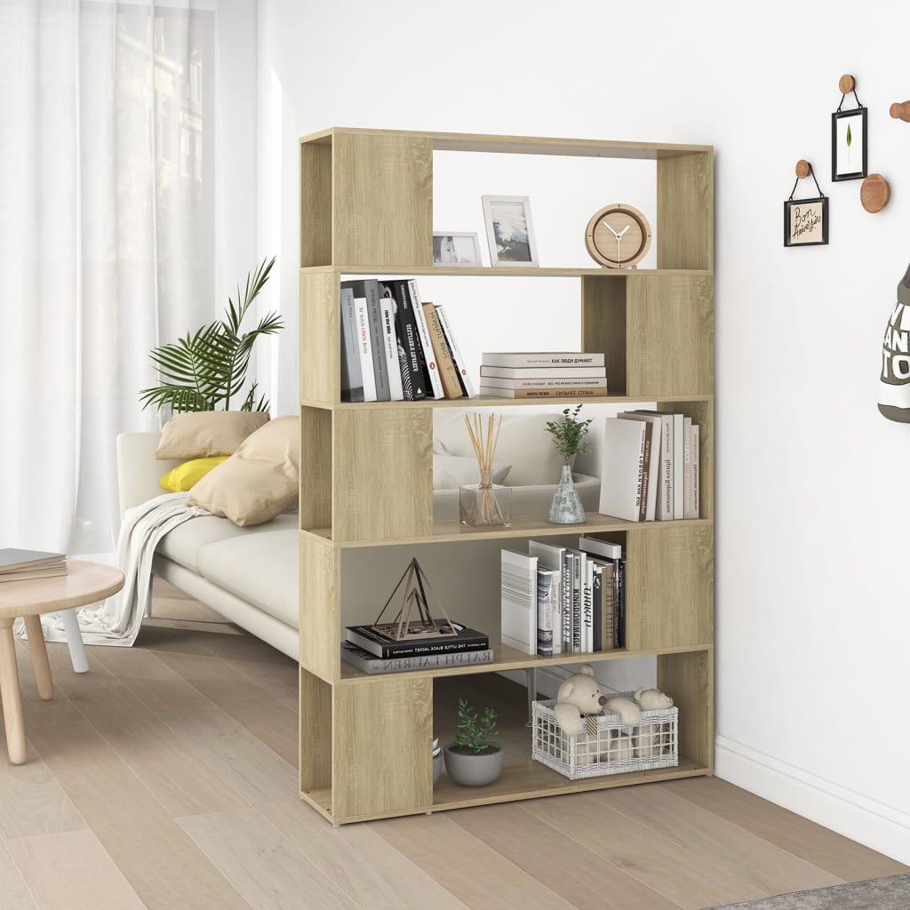 Bibliothèque séparateur de pièce chêne Sonoma 100x24x155 cm matériau bois