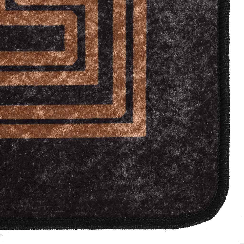 Tapis lavable 80x150 cm noir et doré antidérapant