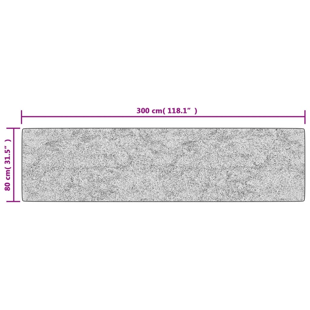 Teppich Waschbar 80x300 cm Schwarz und Golden Rutschfest