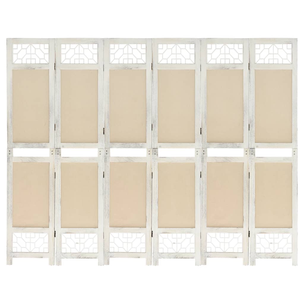 6 pcs. Room divider cream 210x165 cm fabric