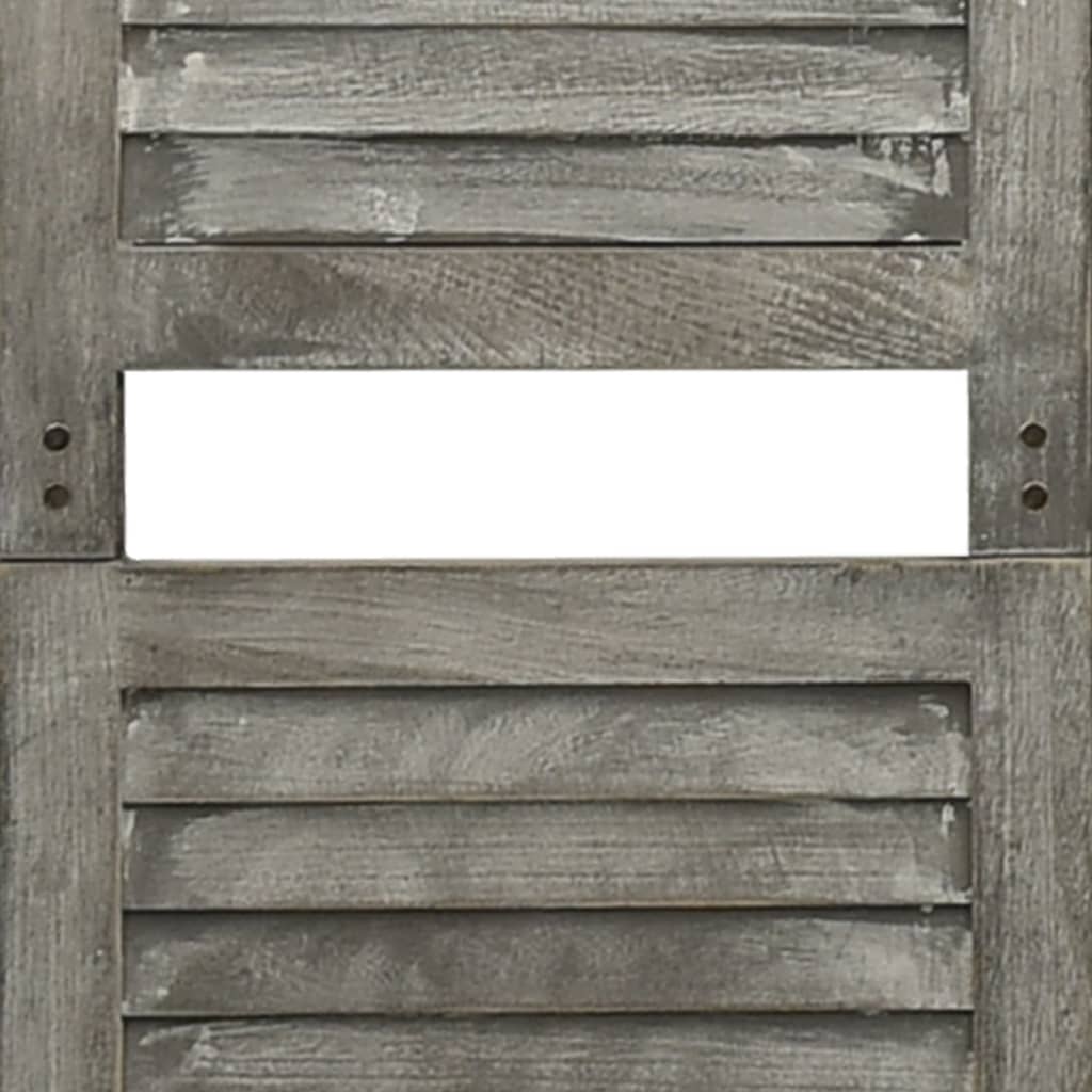 6 pcs. Room divider gray 214x166 cm solid wood