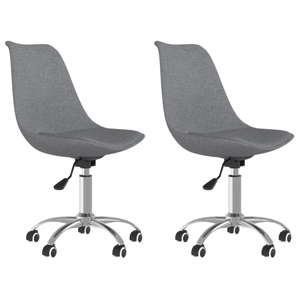 Dining room chairs 2 pcs. Swivel light gray fabric