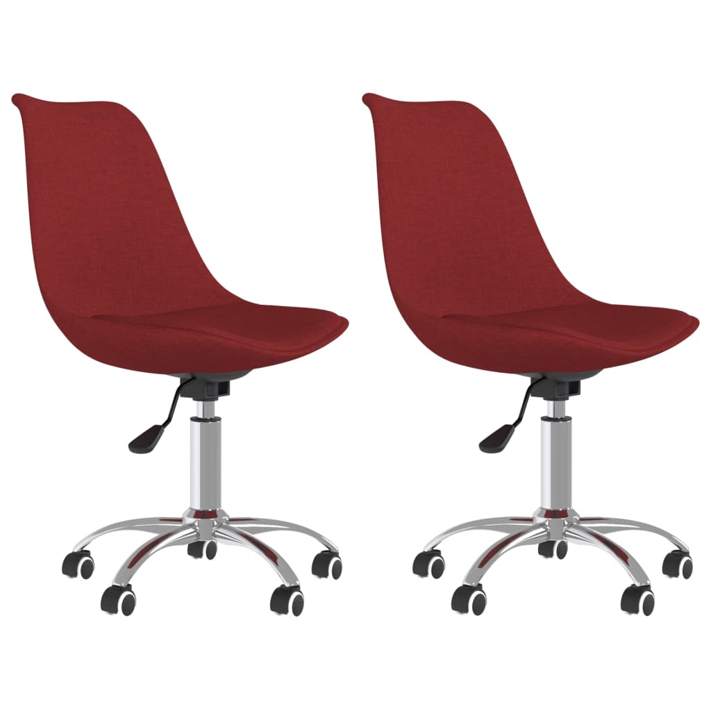 Dining room chairs 2 pieces. Swivel wine red fabric