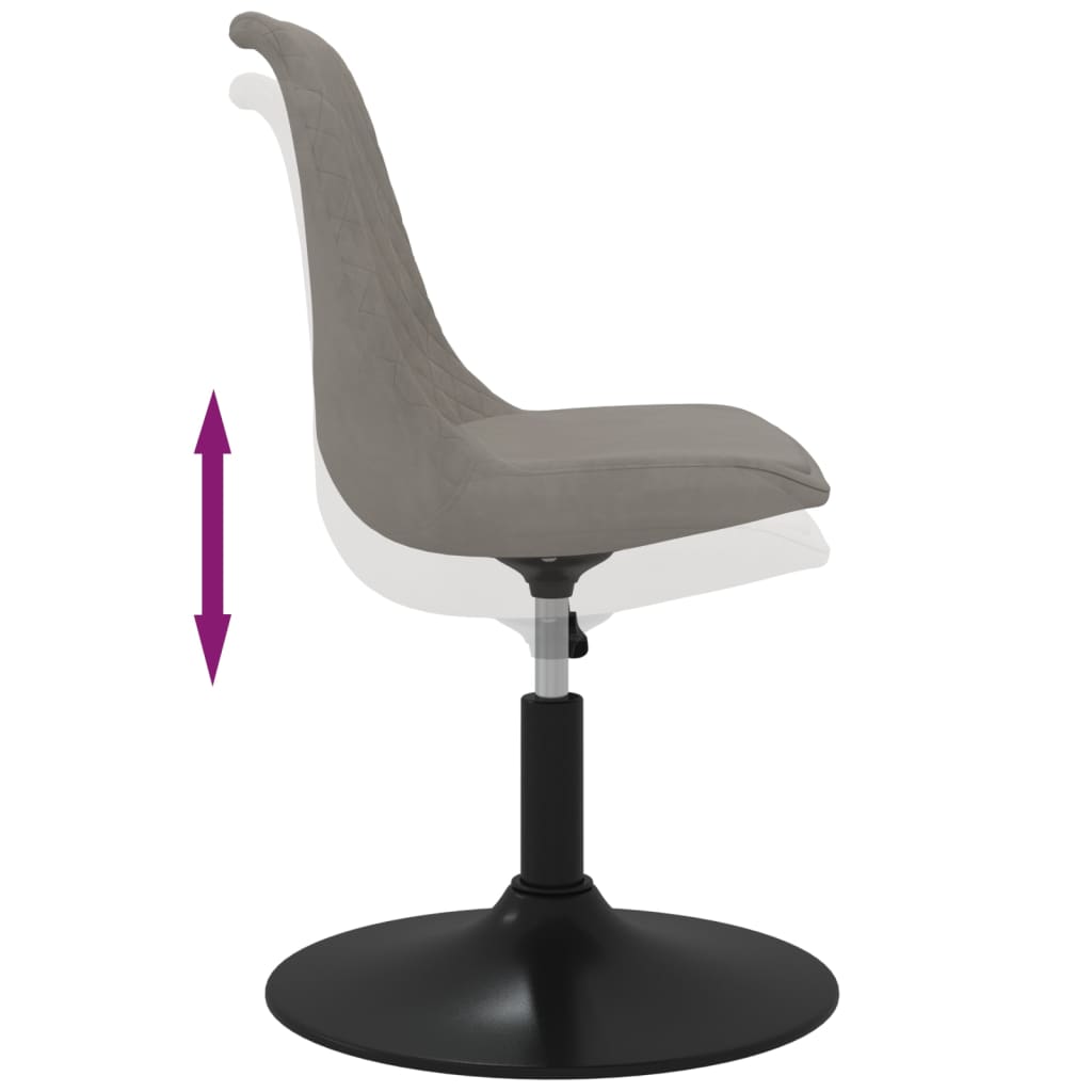 Dining room chairs 4 pcs. Swivel light gray velvet