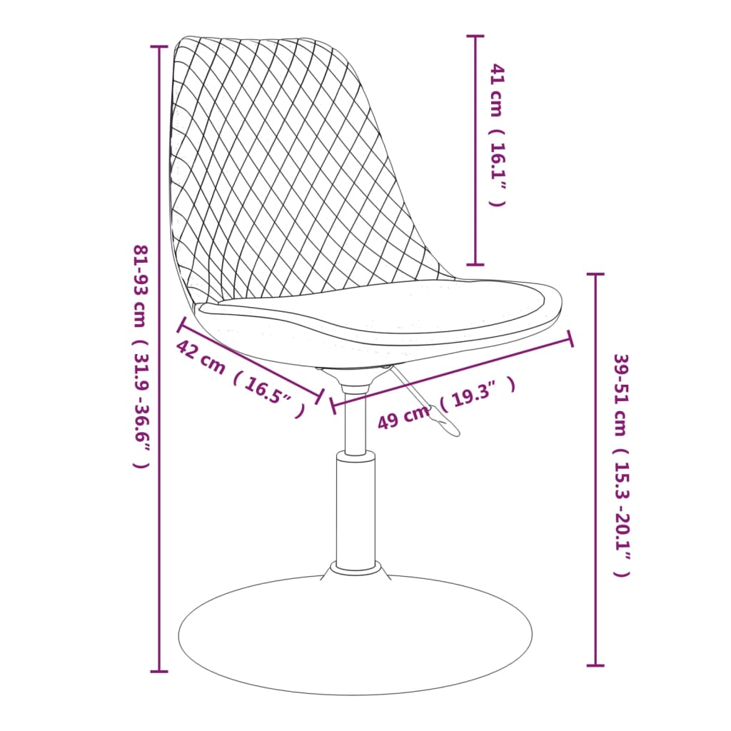 Dining room chairs 4 pcs. Swivel light gray velvet