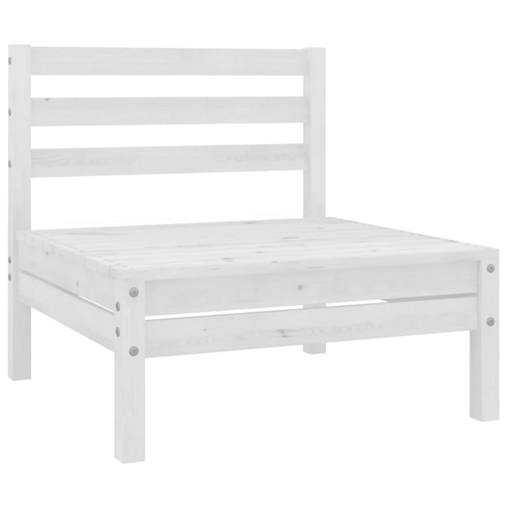 11-piece garden lounge set white solid pine