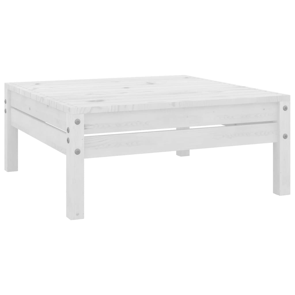 11-piece garden lounge set white solid pine