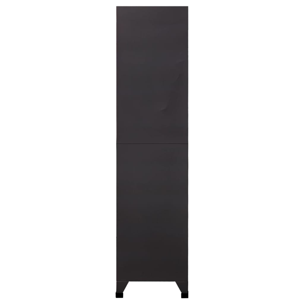 Locker cabinet anthracite and red 90x45x180 cm steel