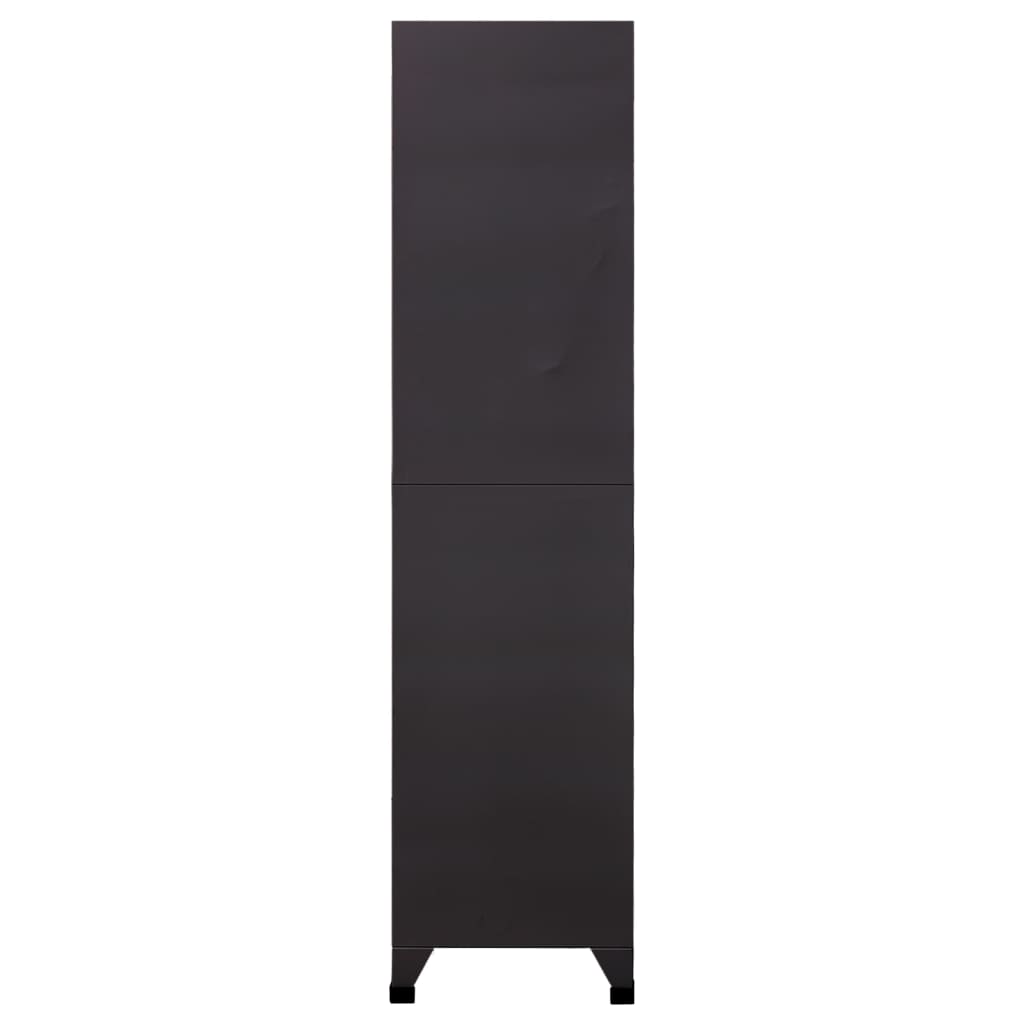 Locker cabinet anthracite and red 90x45x180 cm steel