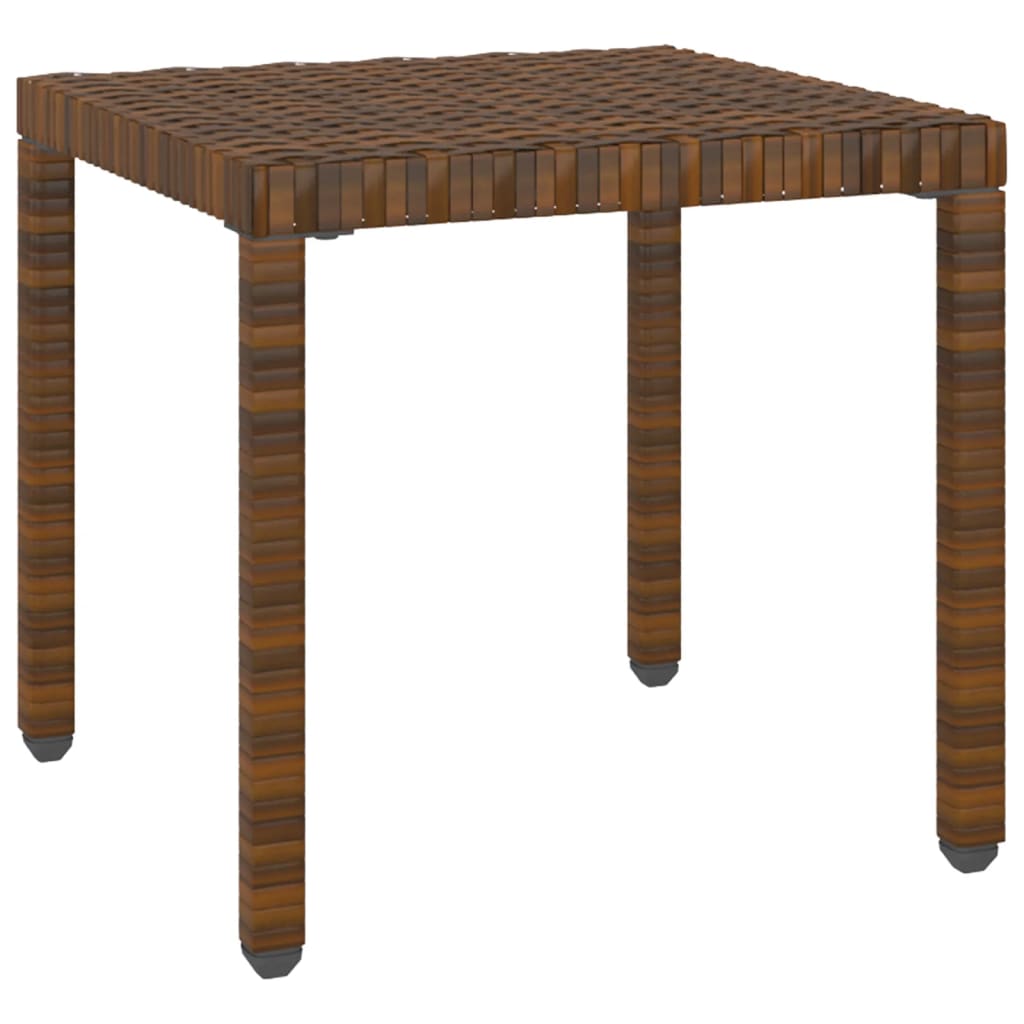 Sun loungers 2 pieces with table poly rattan brown
