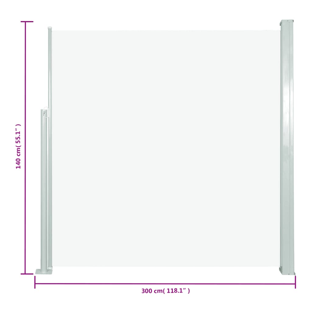 Seitenmarkise Ausziehbar 140x300 cm Creme